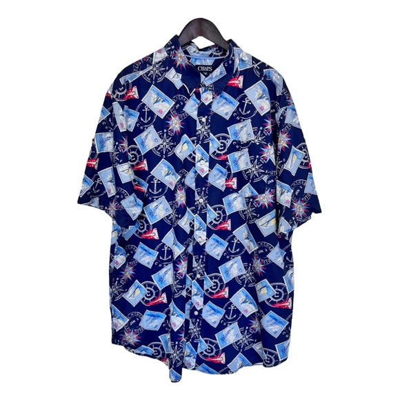 Chaps 2XL Boating Button Up. SS 100% Cotton - Picture 3 of 7